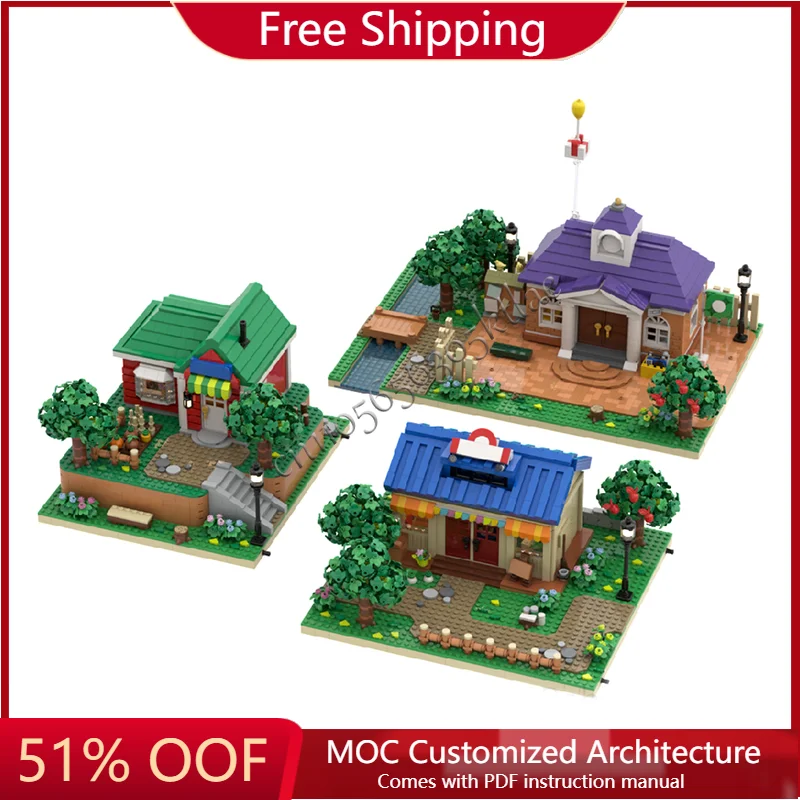 

NEW 6986 PCS MOC Animal Forest Villa Set Building Block Retro Architecture Model Display Toy For Kids Educational Birthday Gifts