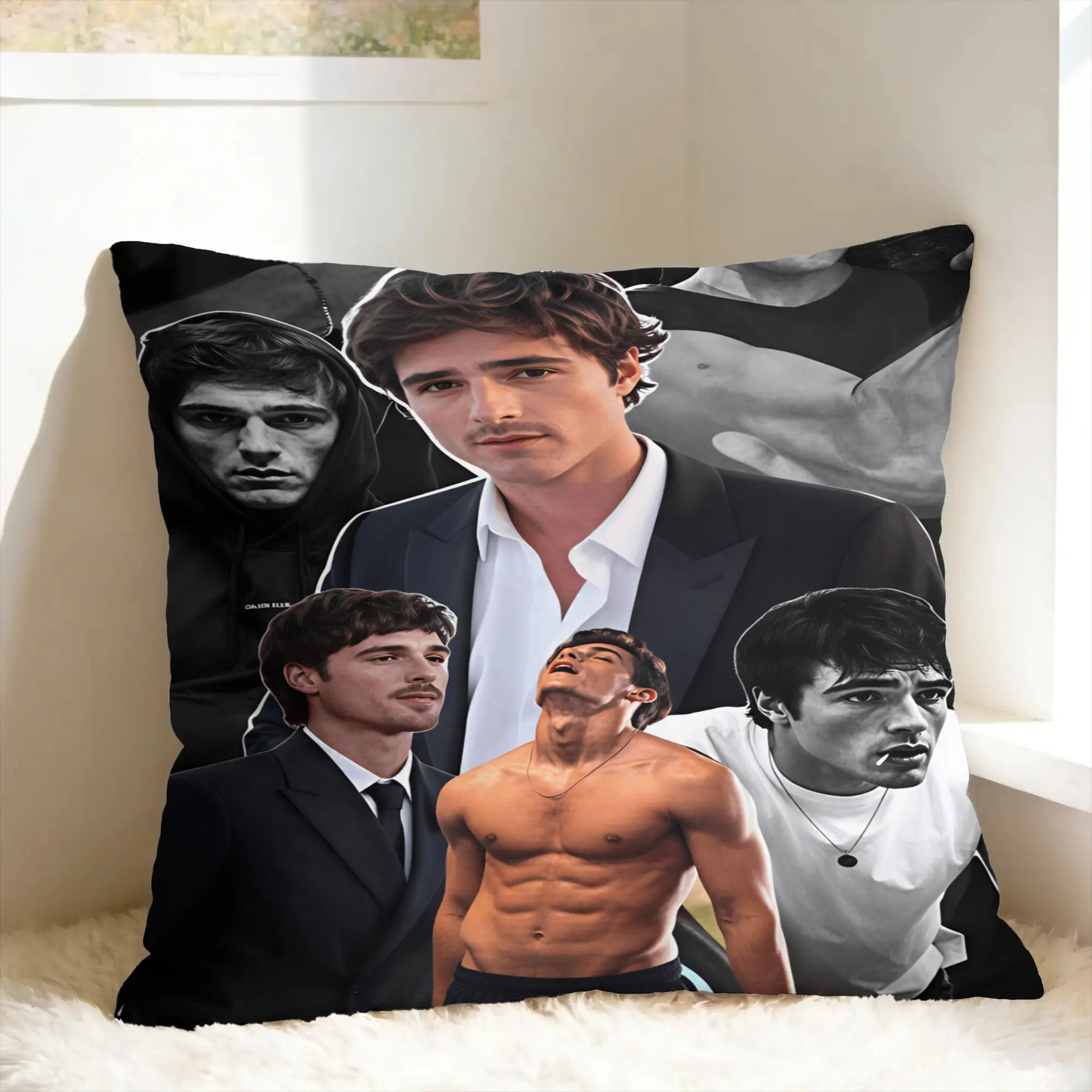 Pillow Cover Jacob E-Elordi  Retro Trendy Pillow Case For Couch Sofa Bedroom Pillowcases