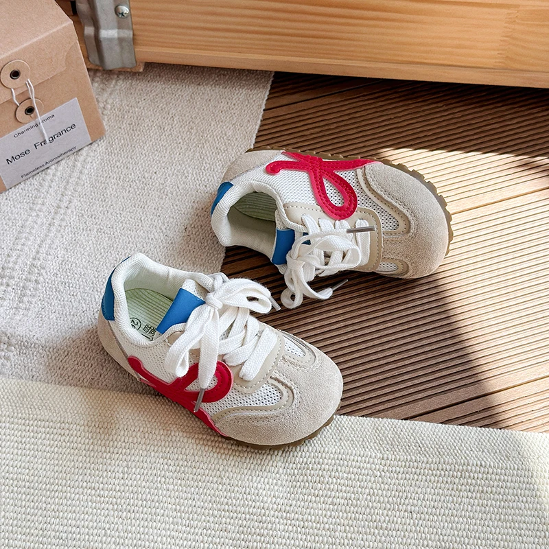 

2025 Summer New Children's Shoes Round Head for Boys and Girls Soft Bottom Comfortable Air Mesh Breathable