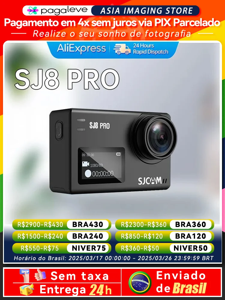 SJCAM Flagship SJ8 Pro Action Camera 4K60FPS FHD Video 8× Digital Zoom 30M Waterproof 5G WiFi 2.33