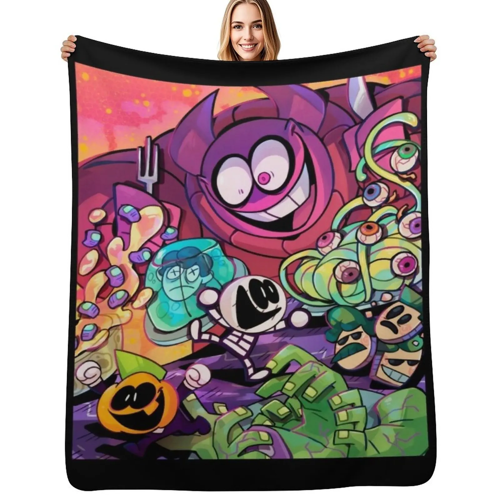 

spooky month Throw Blanket Warm Flannel Blanket for Couch Chair Bedroom