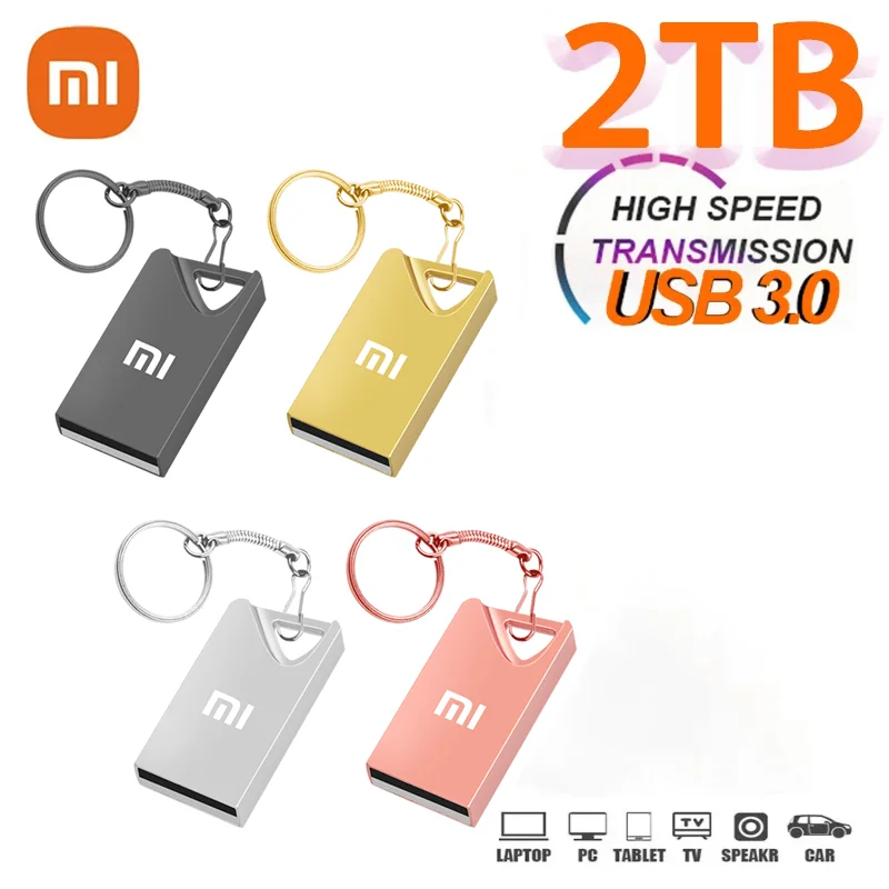 Xiaomi-Clés USB 3.0, 2 To, 128 Go, transfert haute vitesse, clé USB en métal, stockage de mémoire portable, disque U, adaptateur étanche