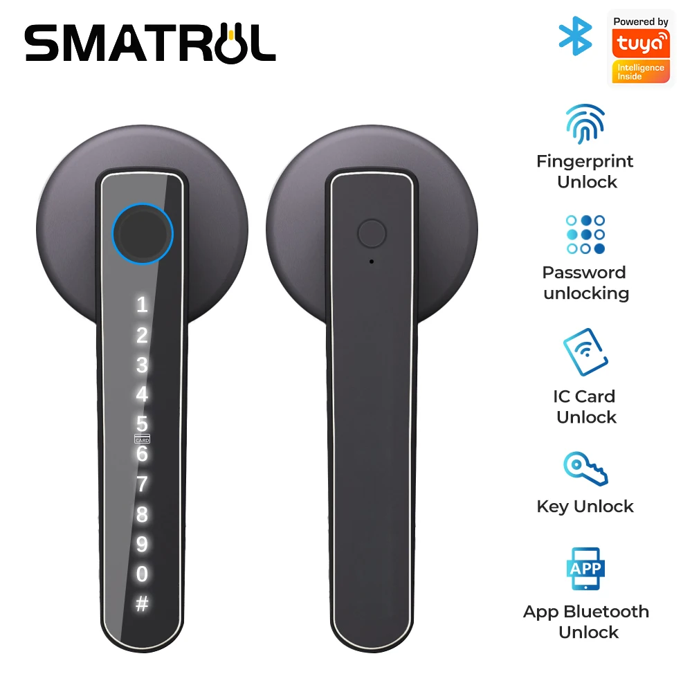 

Fingerprint Smart Door Lock Digital Electronic Lock Tuya Smart Home Password Key IC Card Bluetooth Smart Life WIFI APP Unlock