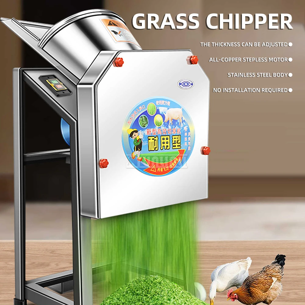 Grass Cutter for Livestock Farming,Hay Chopper, Vegetable Chopper, Small Feed and Straw Grinder, Chicken Feed Grass Chopper