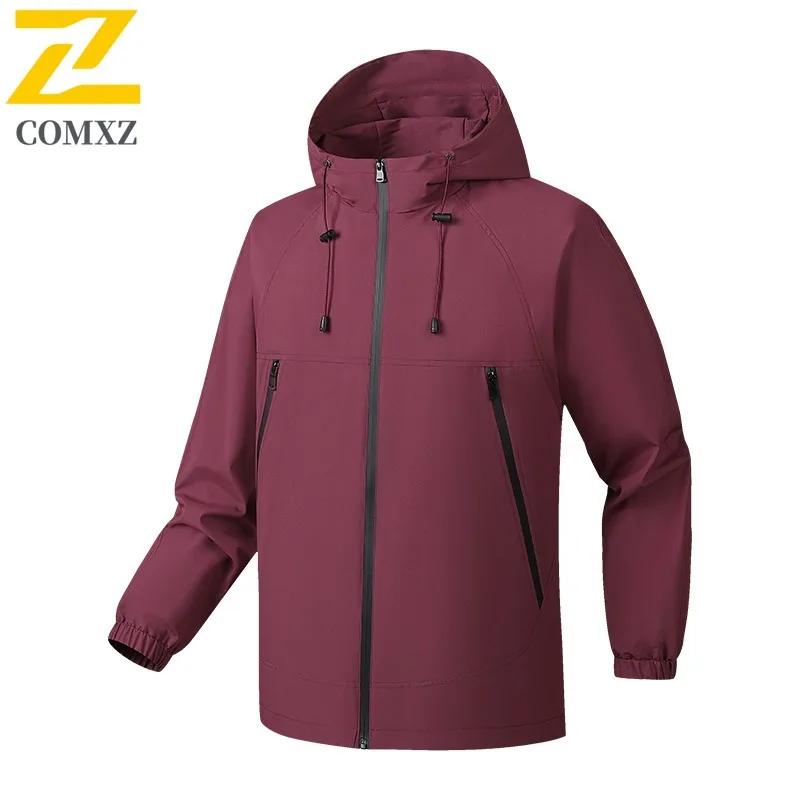 

COMXZ Unisex Windbreaker Jacket American style Windproof Waterproof Hooded Sports Running Hiking Outdoor All-Match tactics Coat