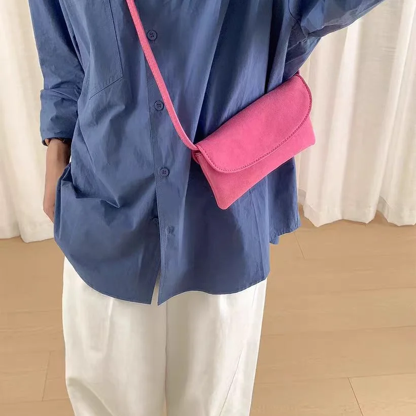 Retro suede lightweight change storage mini messenger bag creative shopping ladies casual one-shoulder messenger bag