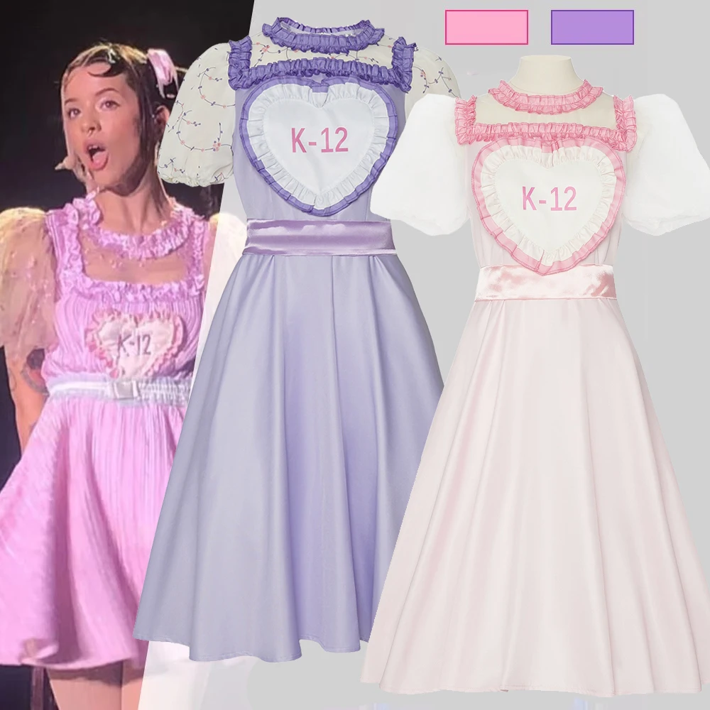 K-12 Crybaby Angelita Cosplay niños K12 uniforme vestido rosa púrpura dulce niñas Melanie Martinez traje disfraz de Halloween para niñas