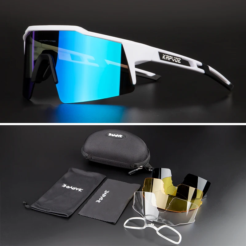 High Quality Polarized Men Women 4 Lens Cycling Glasses MTB Road Bike Goggles Sport Fishing Running Eyepieces Bicycle Sunglasses
