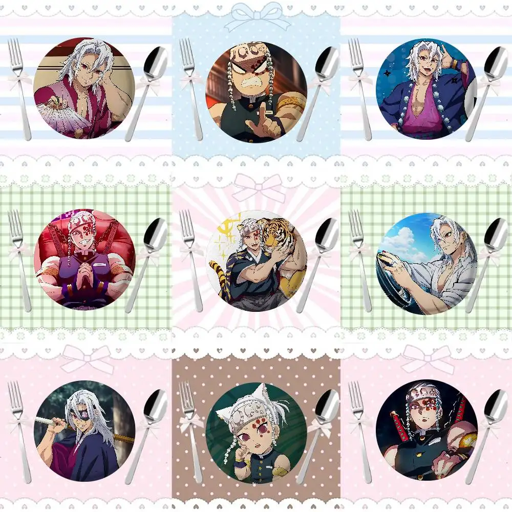 

Cool T-Tengen Uzui Enamel Pins Handmade Round Brooch L Killer Yagami Light Cosplay Badge Backpacks Jewelry Gifts