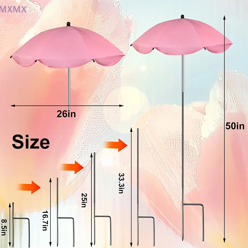 Color Upgraded Plant Umbrella For Outdoor Plants 26" Large Plants Flower Shade Cover Adjustable Garden Shade Umbrella