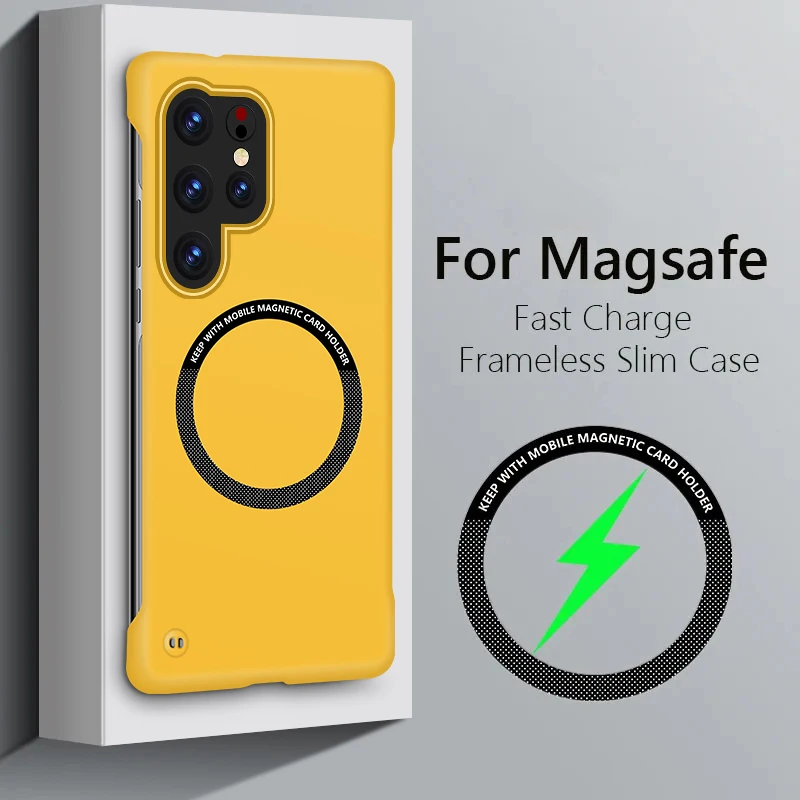 Frameless Magnetic Phone Case for Samsung Galaxy S25 Edge S26 S23 Plus S21 S24 FE S22 Ultra Wireless Charge Matte Cover Cases