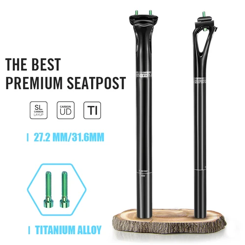 Tija de sillín de carbono Lexon MTB Road Gravel 27,2/31,6 MM l 350/400mm 5mm tubo de asiento compensado asiento de bicicleta de montaña accesorios de ciclismo