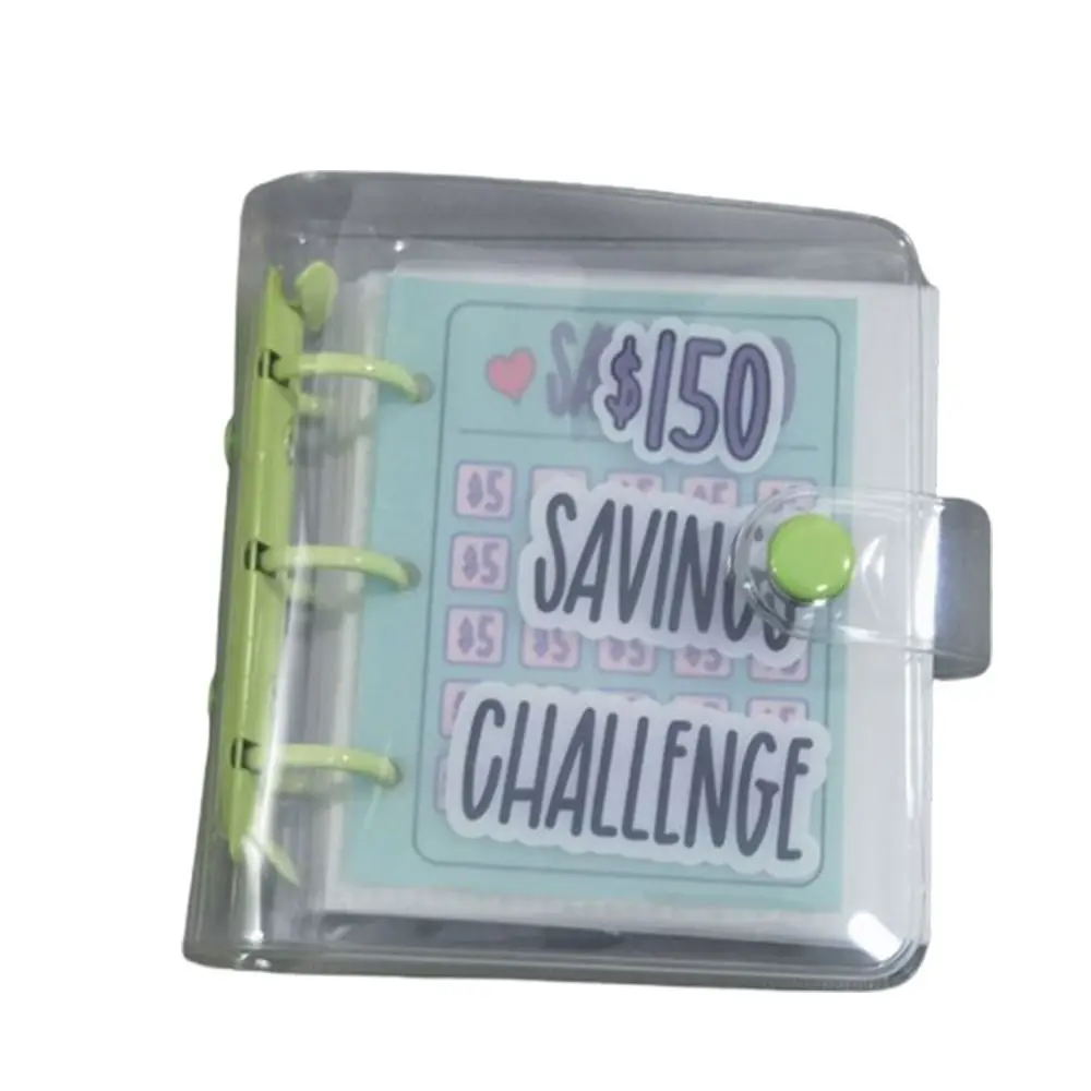 Mini Money Saving Binder PVC Cash Envelopes Savings Challenges Book Durable $150/300/500/1000 Envelope Savings Challenge