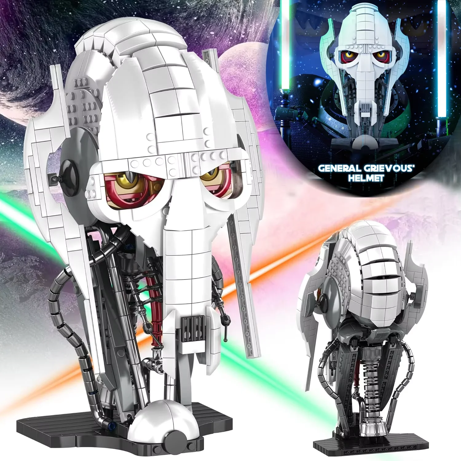 

New 788PCS MOC Idea General Grievous Helmet Building Blocks Bricks Model Helmet Collection Assembling Toys For Kids Adults Gifts