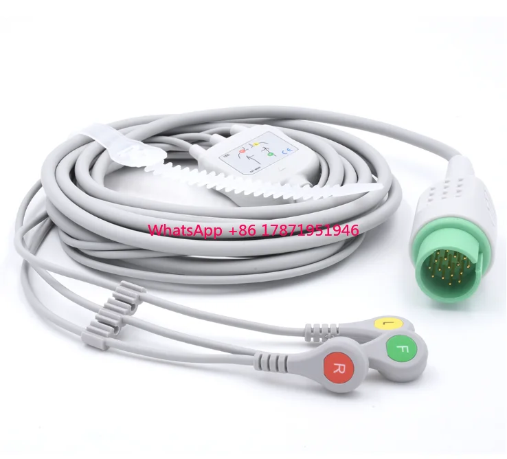 Spacelabs 5-lead ECG Patient Cable with Snap AHA Direct-Connect ECG cable