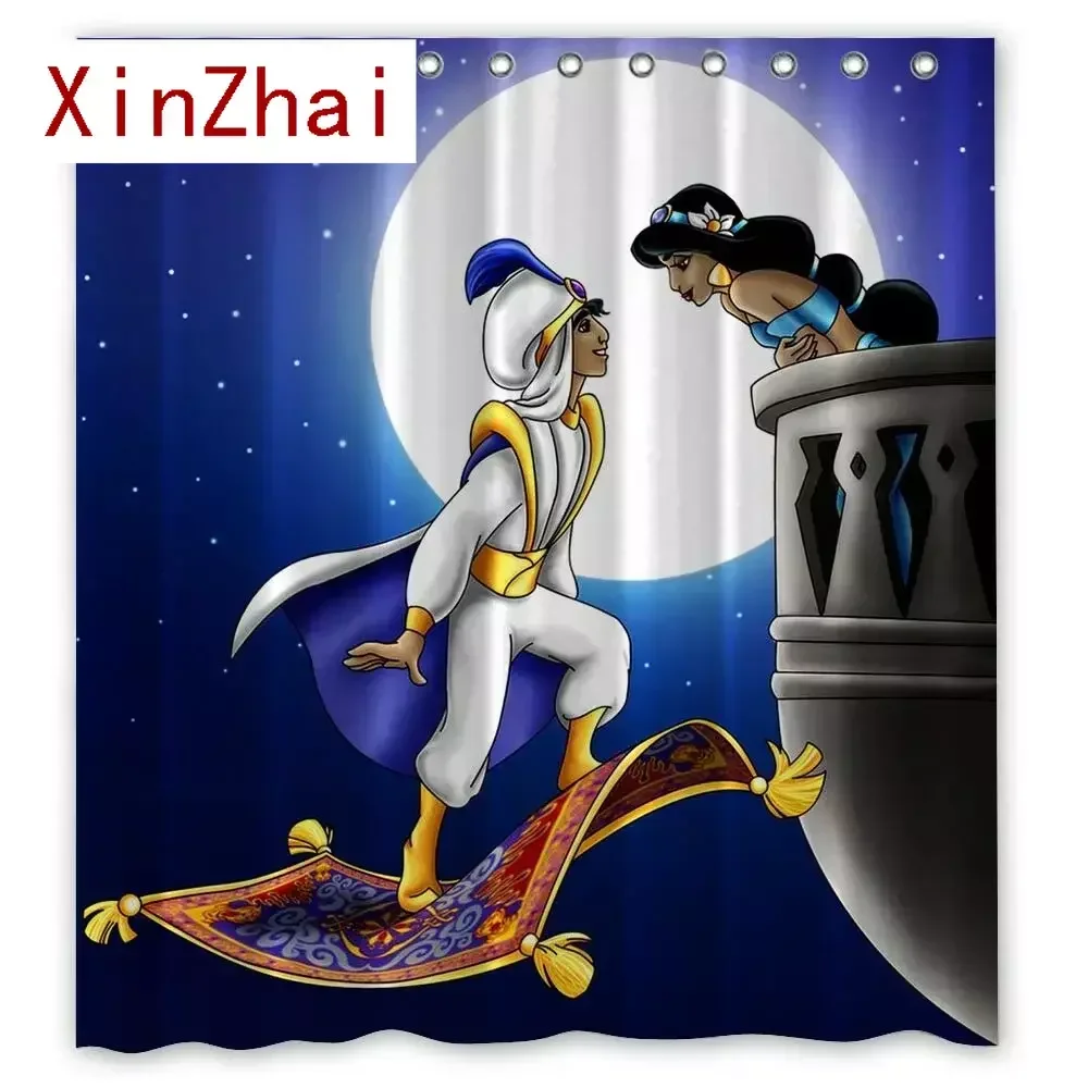 Aladdin Jasmine Romantic Love Movie Custom Shower Curtain