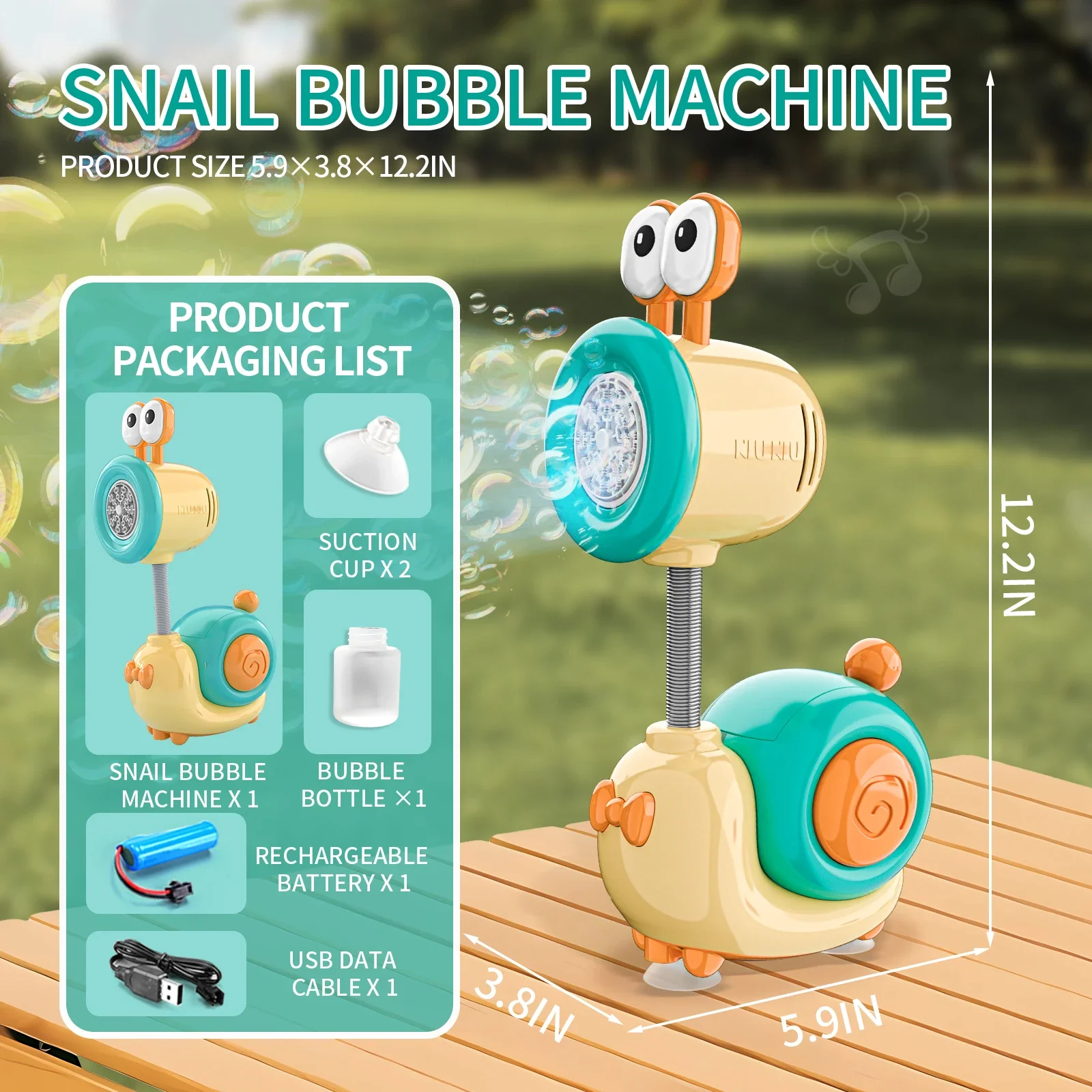 Máquina automática de bolhas de caracol, arma elétrica de bolhas de animais, brinquedos para meninos e meninas, jogo de festa ao ar livre, brinquedo infantil, presentes de natal
