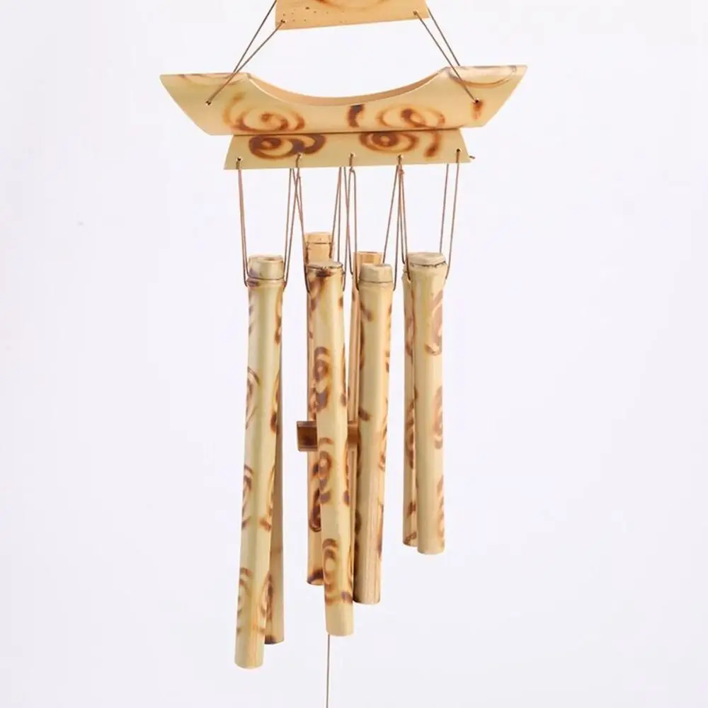 New Bamboo Bamboo Wind Chimes Hanging Ornament Pendant Bell Wall Hanging Windchimes Crafts Gift Handmade Wind Chime Home Garden