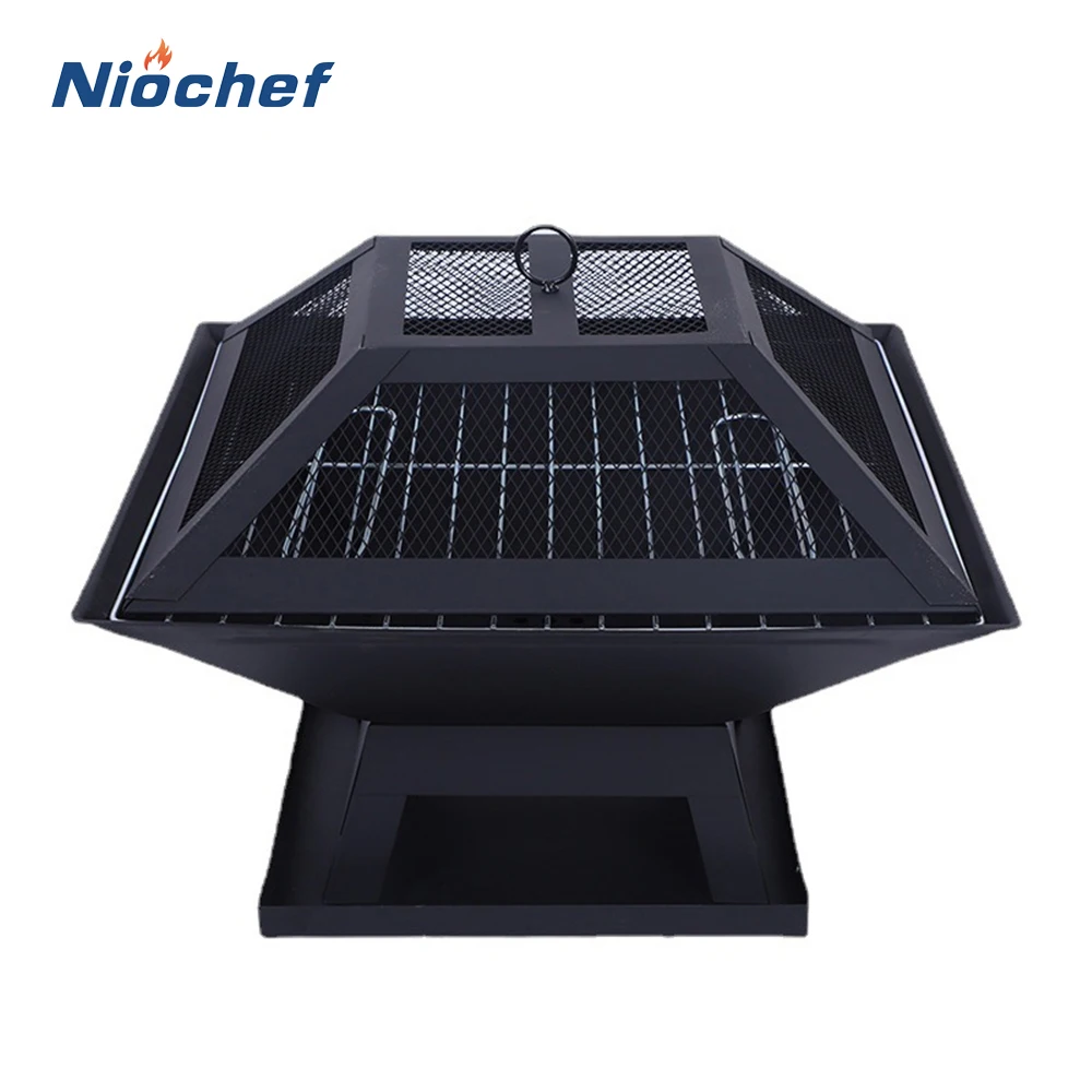 

Outdoor Heaters Barbecue Grill 3 IN 1 Fire Pits Charcoal BBQ Tools Square Courtyard Terrace Camping Grill Table Family Gathering