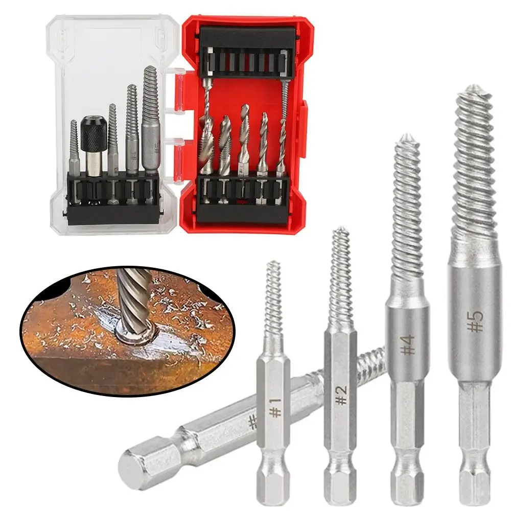 12Pcs/Set Hexagonal Shank Taps Drill Bit Set with Storage Box Anti-slip HSS Screw Tap Drill Bit Tap Extractor