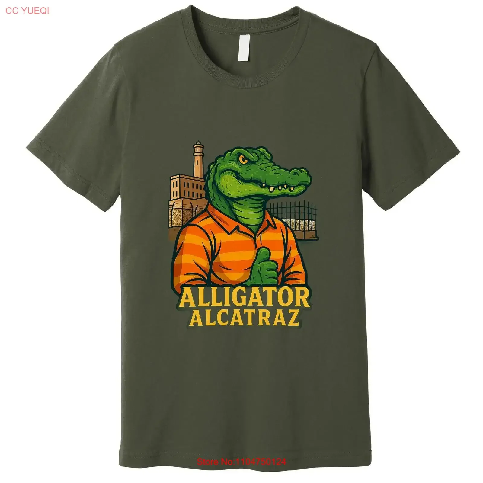 Funny Thumbs Up Alligator Alcatraz Premium T Shirt vintage Washed fashion Stretched Casual Unisex streetwear Breathable graphic