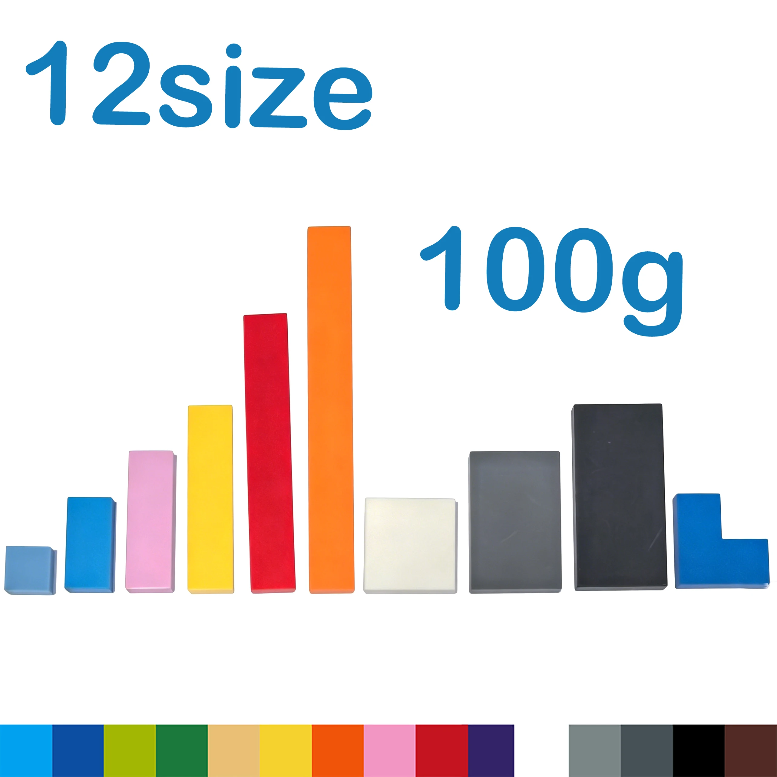 100g Tile Bricks DIY Smooth Building Blocks 12Size Educational Creative Plastic Toys for Children Size Compatible With 3068