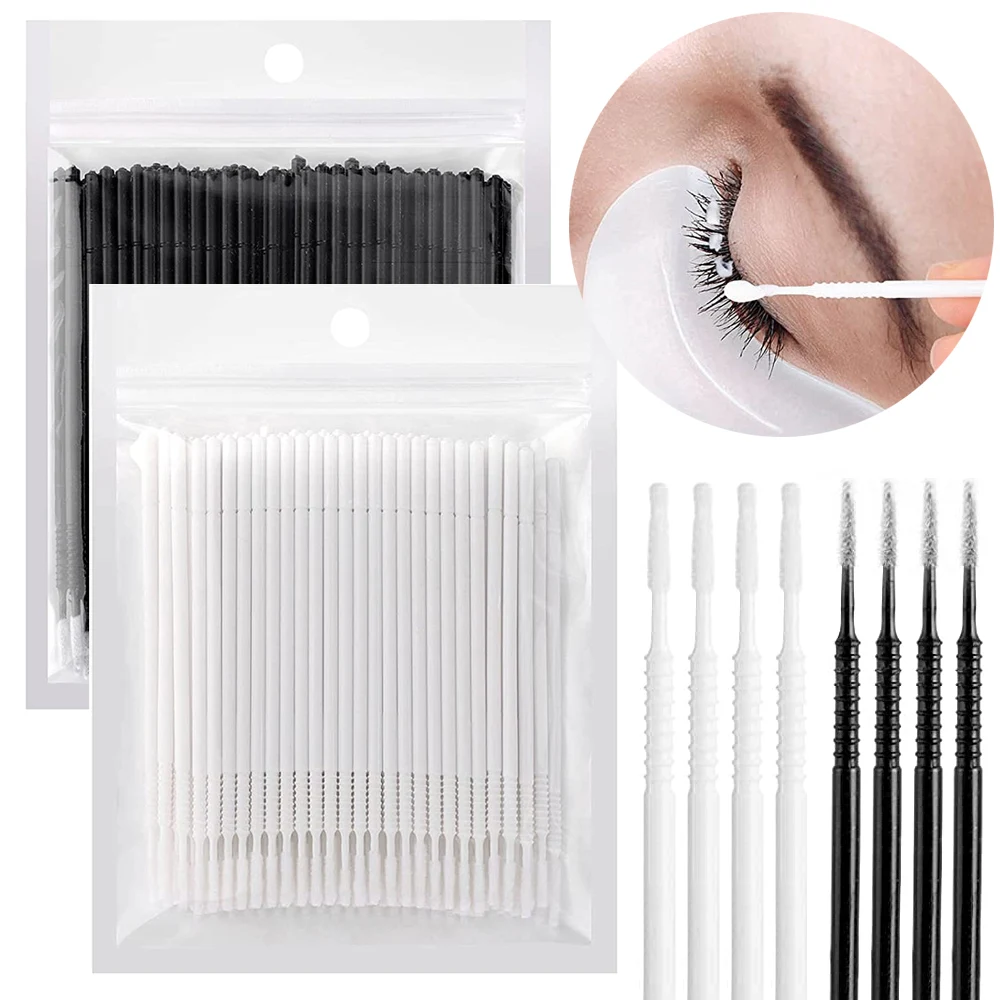 100pcs Eyelash Brushes Cleaning Swabs Lash Lift Glue Remover Applicators Microbrush Makeup Brushes Lash Extension Accessories