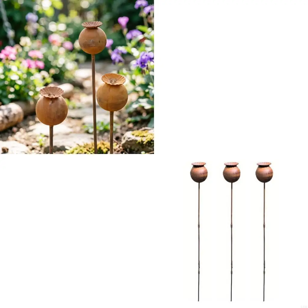 L9BE Garden Art Rusty Finish Iron Lawn Ornament Outdoor Decoration For Garden Yard