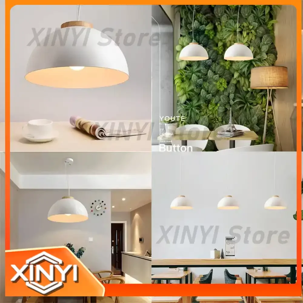 Modern Single Head Hanging Light Fixture for Nordic Restaurant Hotel Milk Tea Shop Decor with Solid Wood Design
