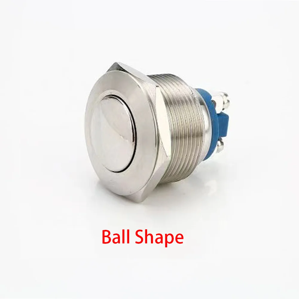 Momentary Push Button Start Stop Power Switch Metal Without Fixation Backlit Connected Electrical On Off High Flat Ball Round