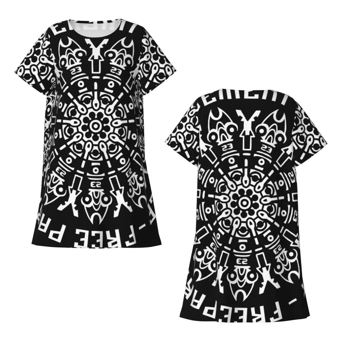 Free Movement Free People Free Party Short Sleeves Nightdress For Sleepshirts Women Short Sleeve Nightgowns Loose Pajama Dress