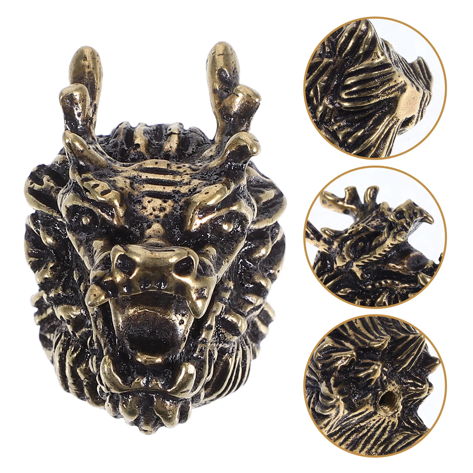 Dragon Head Brass Cabinet Door Handle New Chinese Style Pull Knob for Wardrobes Dressers Kitchen Cabinets Vintage Decorative