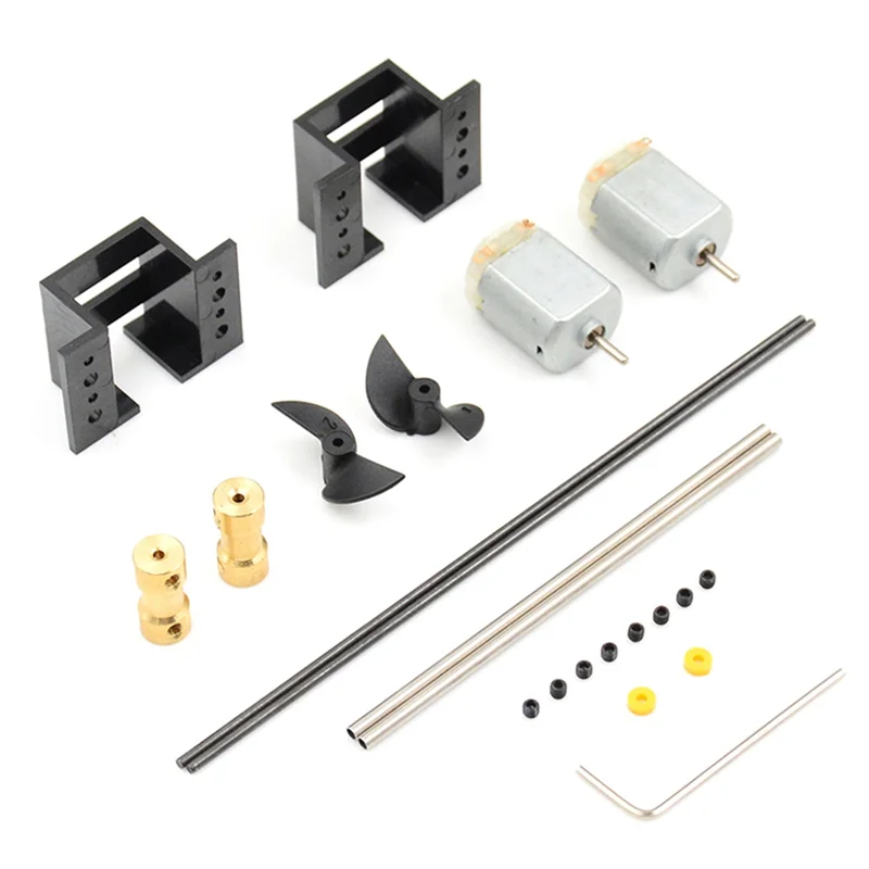 

PORK-RC Boat Parts Motors Drive Set 130 Includes Motor+Motor Seat+Copper Coupling+15CM Shaft+Propellers Kit