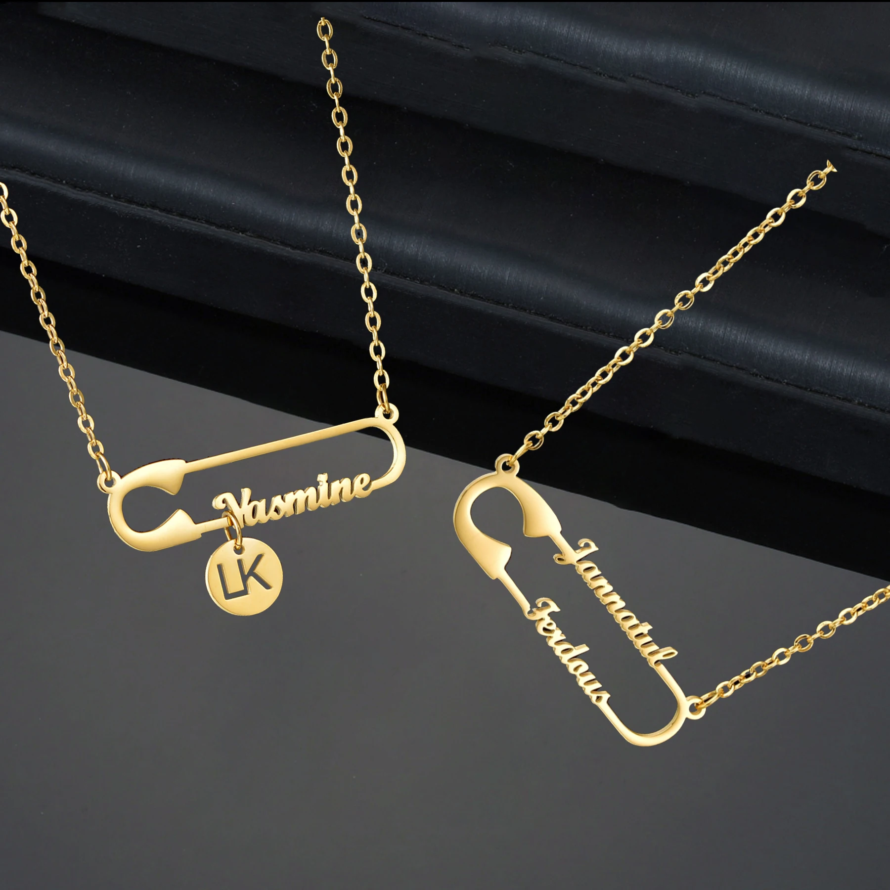 

Customized Name High-End Stainless Steel Jewelry Paper Clip Necklaces for Women Onlyfans Personalized Loge Christmas Party Gift