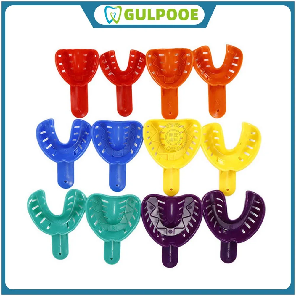 

GULPOOE 12Pcs/Set Dental Adult And Child Dental Tray Dental Impression Material Dental Tray Mesh Free Dentist Materials Tools