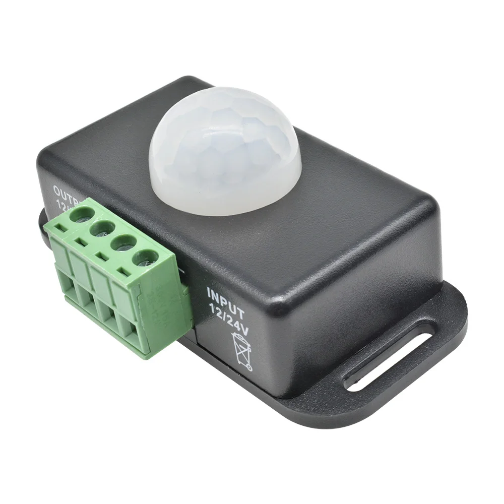 DC 12V ~ 24V PIR Sensor de Movimiento Del Cuerpo Humano Detector Interruptor para Tiras de LED Lámpara de Iluminación PIR Sensor de Movimiento Infrarrojo ajustable