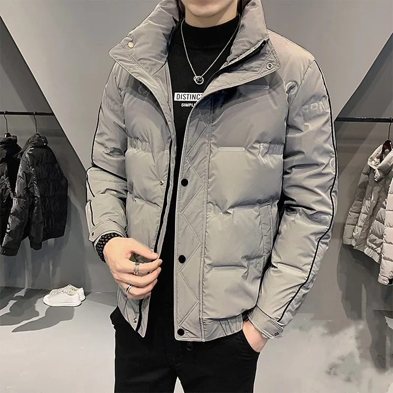 

Men's down Jaet Lightweight Du down Stand Collar Trendy Winter Coat Thiened Outerwear Daily Wear Polyester Fabric