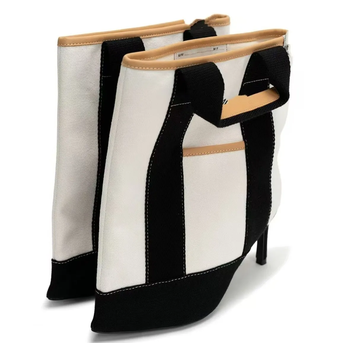 Women's Color Blocking Striped Ankle Boots Bow Detail Stiletto Heel Bold Chic Design for Evening Spring/summer Fashion Looks