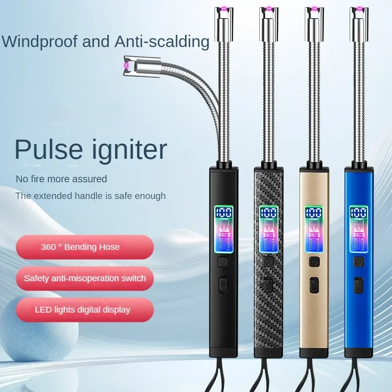 2024 Windproof Plasma Pulse Ignitor Portable Candle Aromatherapy Windproof Lighter Cigarette USB Rechargeable Electric Lighter