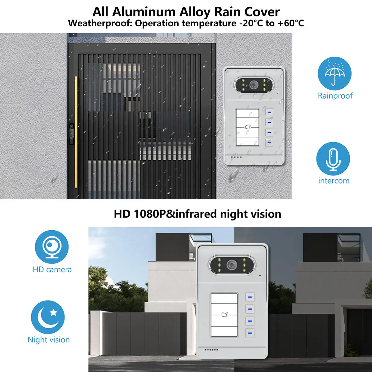 Smart 432 Apartamentos Edifício Conjunto de intercomunicação de vídeo Sistema de interfone de telefone de porta de vídeo inteligente de 4 fios para apartamento