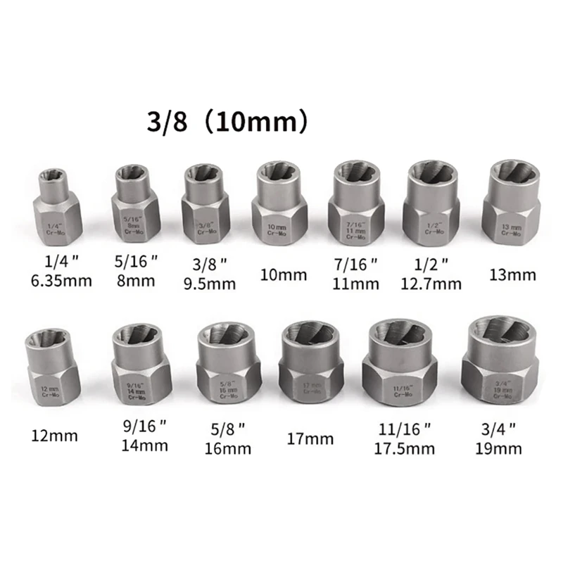 Extracteur d'écrou LDPNut dénudé, adaptateur hexagonal avec adaptateur hexagonal, jeu de douilles flacon, 14 pièces