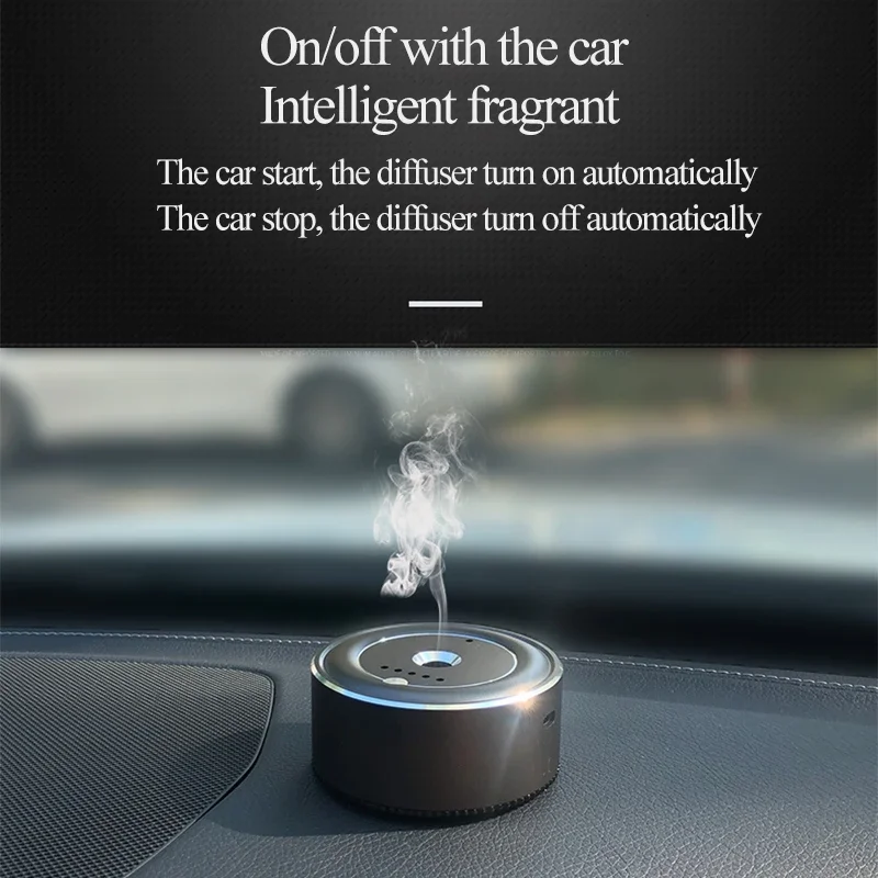 Intelligent Ultrasonic USB Car Perfume Machine Fragrance Scent Oil Aroma Diffuser Air Freshener Rechargeable with 100ml oil