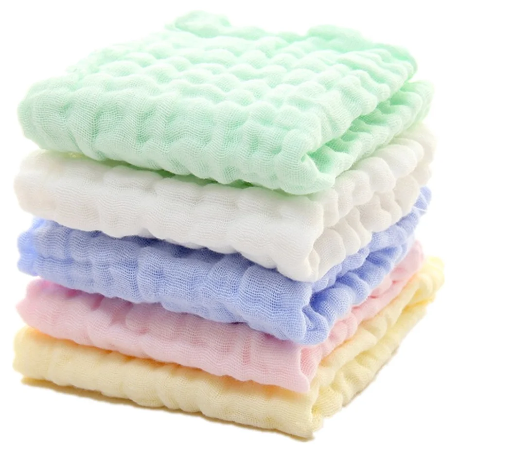 Baby Washcloths - Natural Cotton Baby Wipes - Soft Newborn Face Towel and Washcloth for Sensitive Skin, Registry as Shower, 5 P