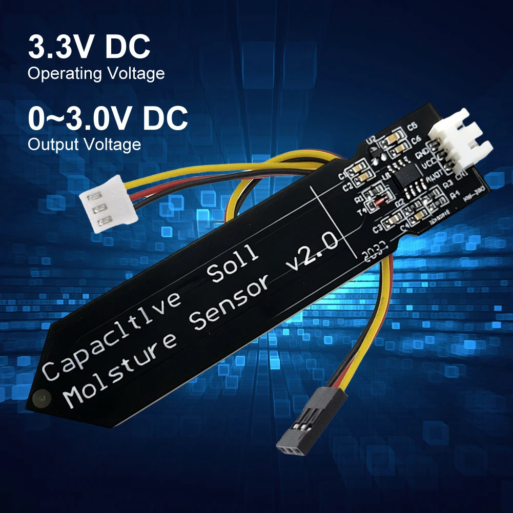 Soil Humidity Moisture Sensor Module Wide Voltage 3.3V Moisture Detection Board Corrosion Resistant W/ Gravity for Arduino