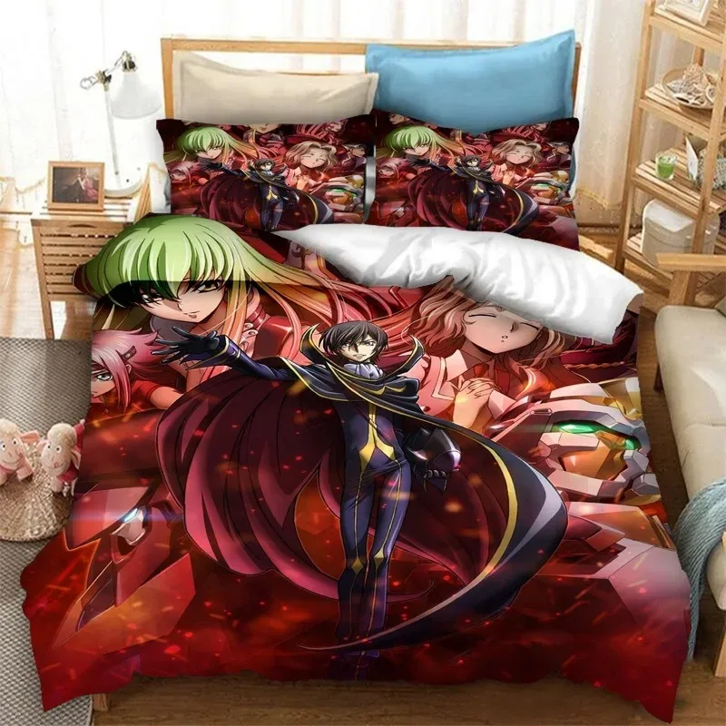 

Fashion 3D Printed Anime Code Geass Duvet Cover Bedding Set Double Twin Full Queen King Adult Kids Bedclothes Quilt Cover