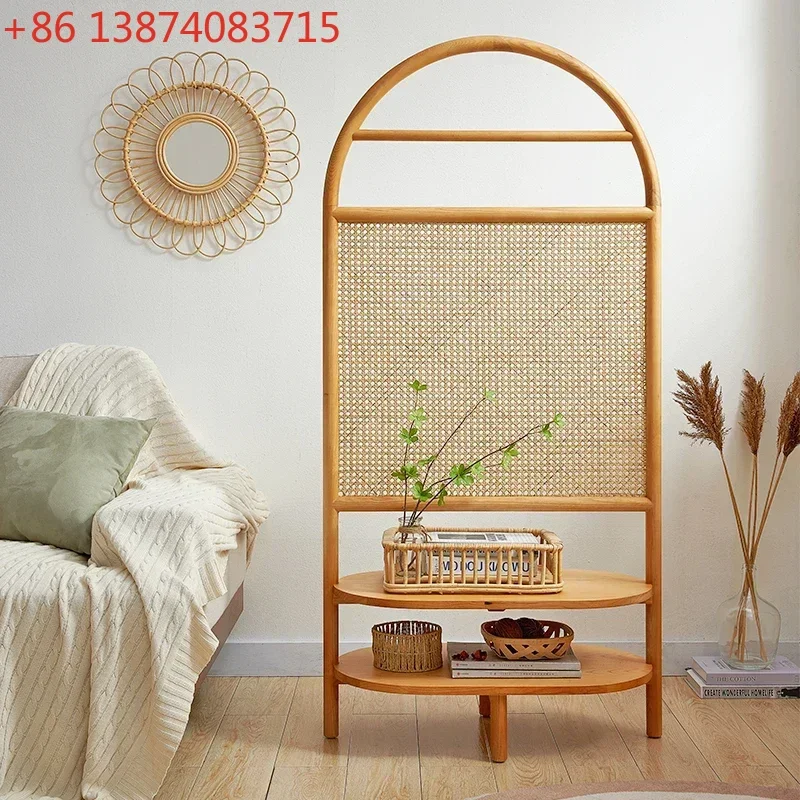 Wood Rattan Woven Subareas Screens Living Room Screen Wall