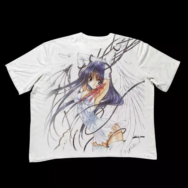 

Graphic Tees Y2k Tops Female Clothing Gothic 90s Vintage Clothes for Women 3D Printed Pattern Star Girl Y2k Harajuku Goth Emo