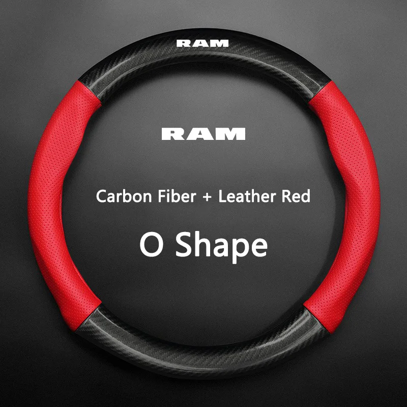 Car Breathable Nappa Leather Anti-Slip Universal Car Steering Wheel Cover for Dodge SRT DART Challenger RAM 1500 Charger sticker - view 4