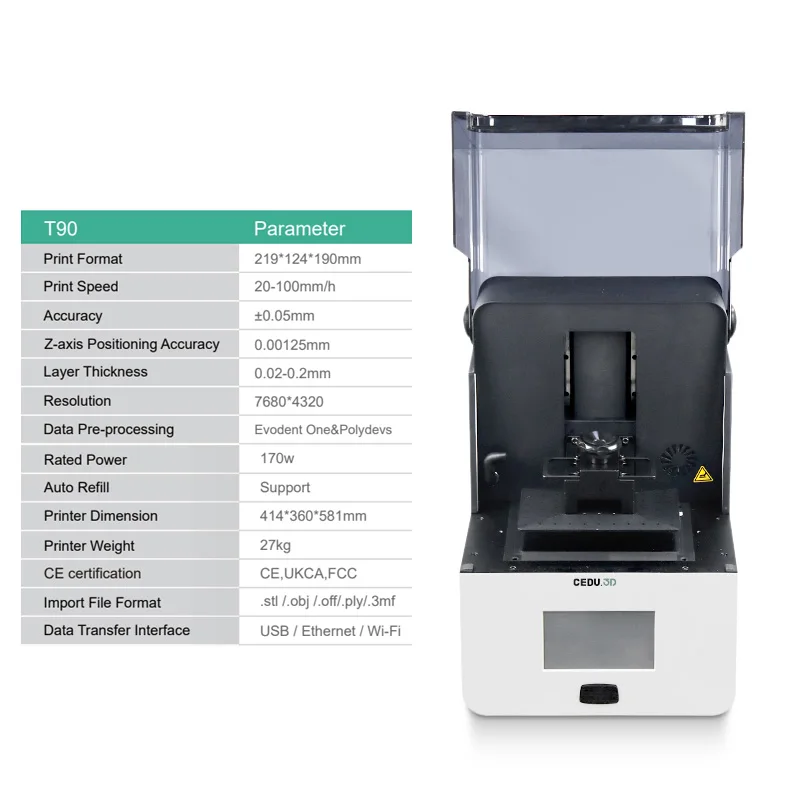 

GreatLife Dent T90 Dental 3D Printer DLP Digital Light Curing Dental Solution High-precision For Crown Modle jewelry 3D Printer