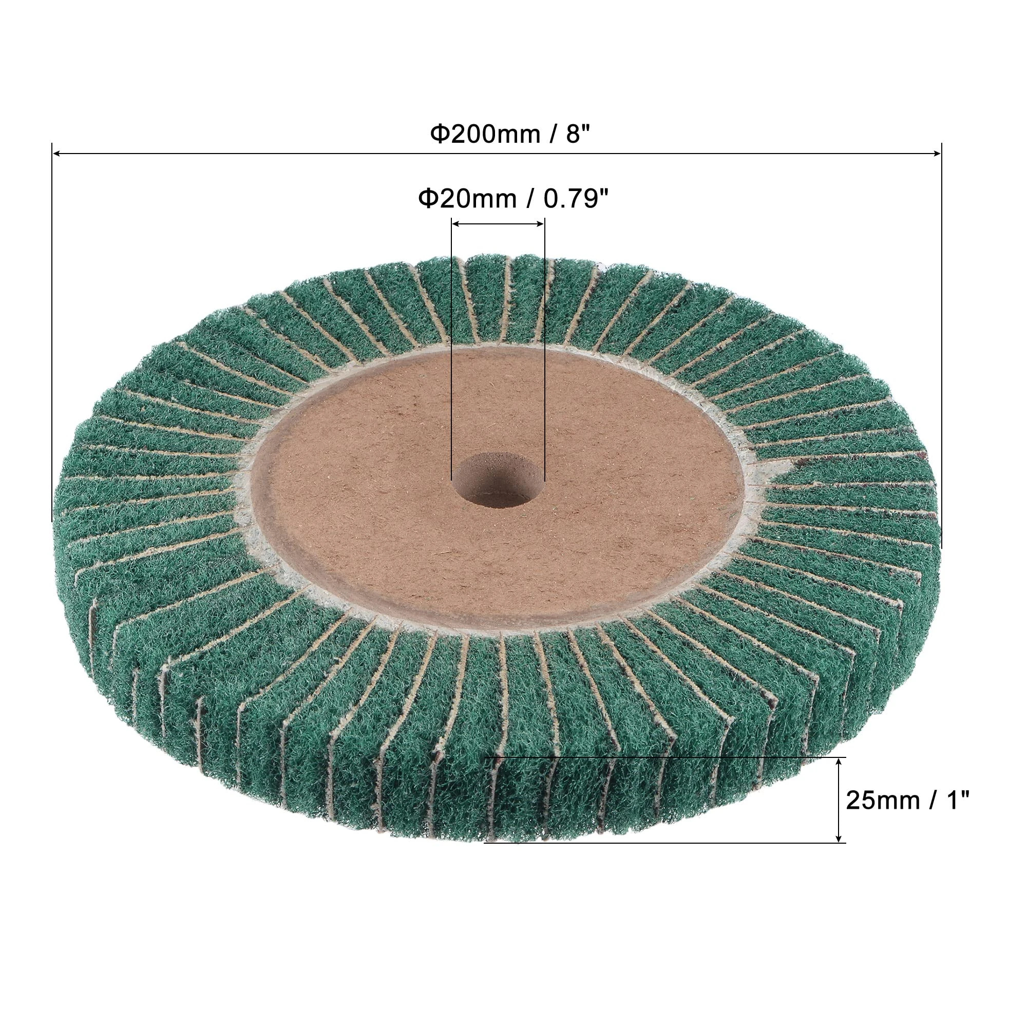 200mm x 25mm 180 grão de fibra de náilon moagem e polimento rodas de escovação de aço inoxidável para metal de aço inoxidável